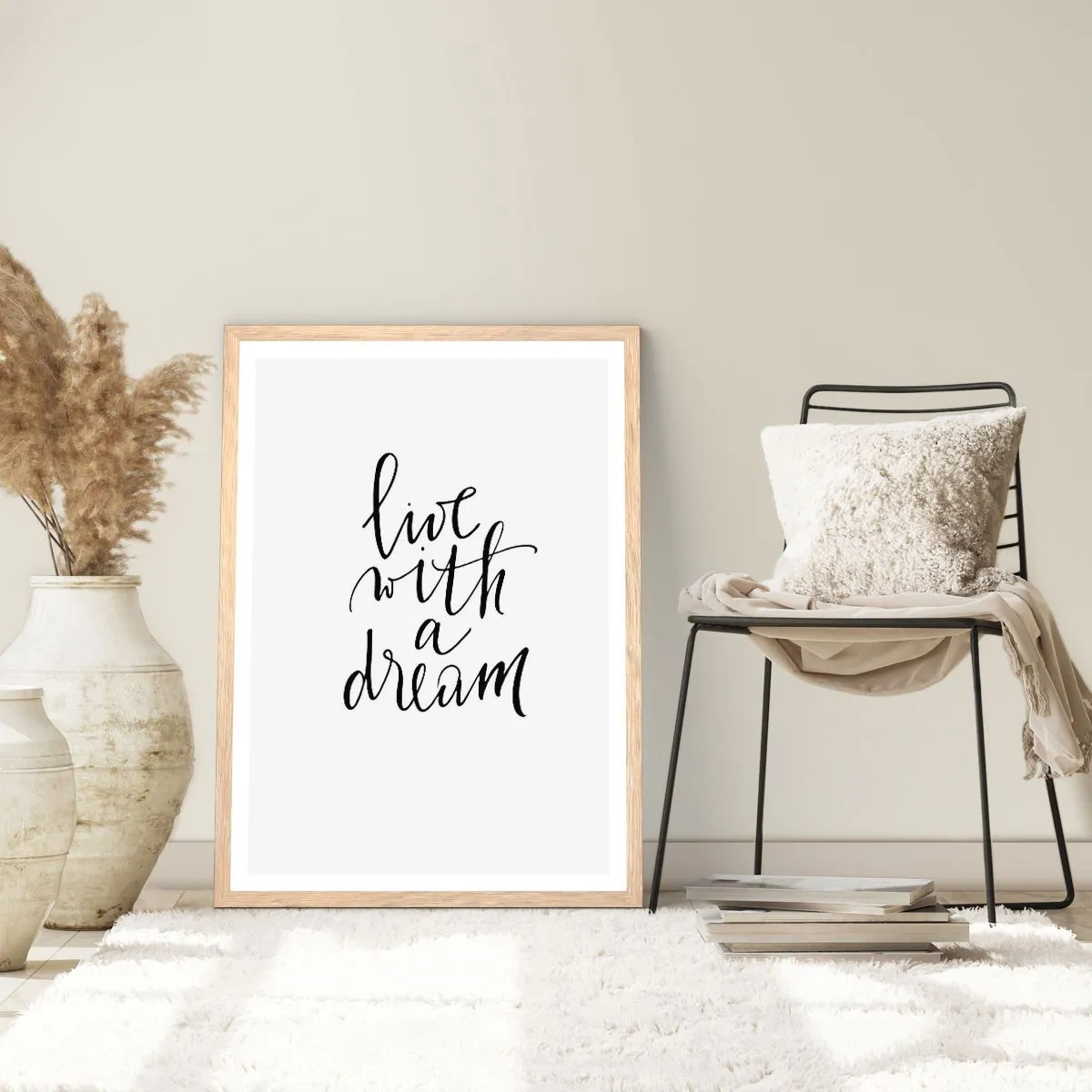 Poster in einem Rahmen aus heller Eiche - Na sicher - 30x40 cm