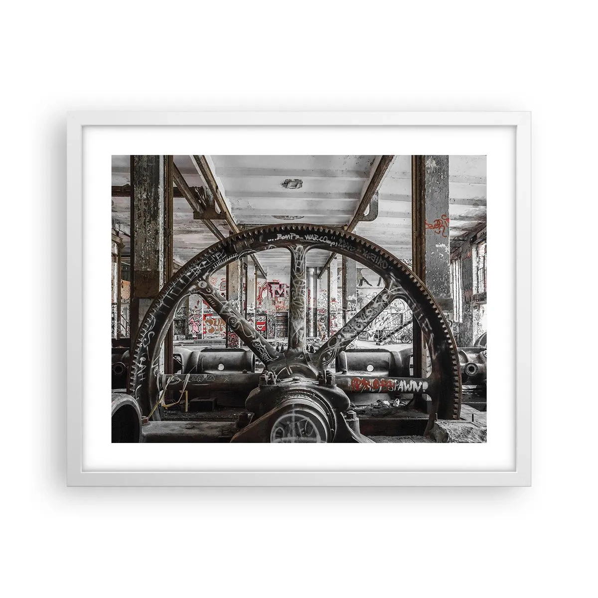 Poster in einem weißen Rahmen - Das geheime Leben der Fabrik - 50x40 cm