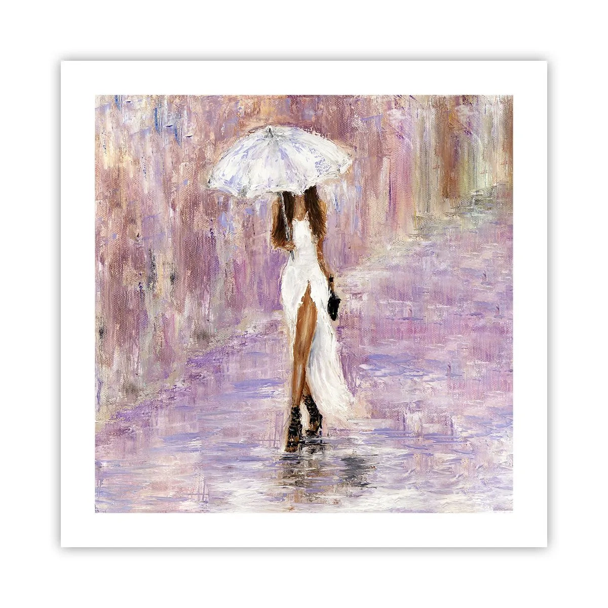 Poster - Im lila Regen - 50x50 cm
