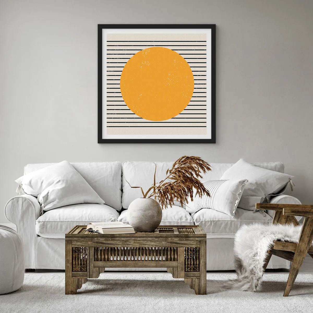 Poster in einem schwarzem Rahmen - Die Kraft der Einfachheit - 60x60 cm