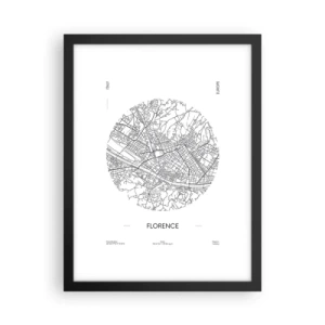 Poster in einem schwarzem Rahmen - Anatomie von Florenz - 30x40 cm