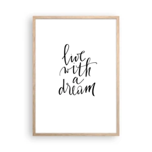 Poster in einem Rahmen aus heller Eiche - Na sicher - 50x70 cm