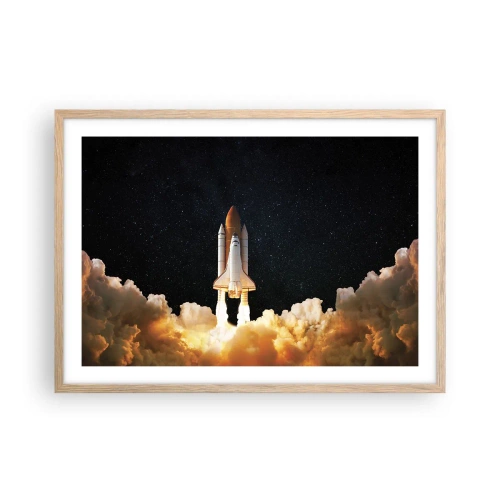 Poster in einem Rahmen aus heller Eiche - Ad Astra! - 70x50 cm