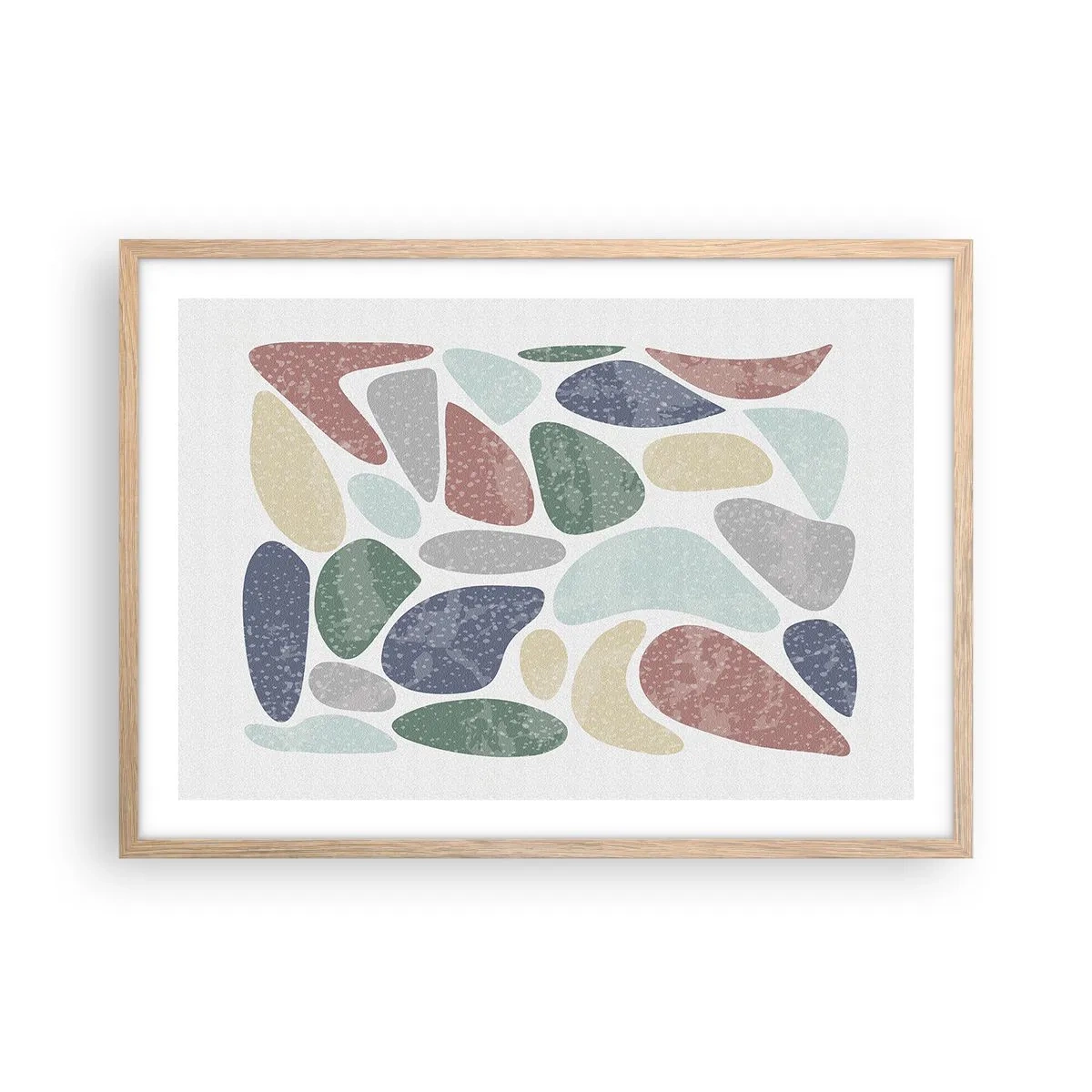 Poster in einem Rahmen aus heller Eiche - Mosaik aus pulverförmigen Farben - 70x50 cm