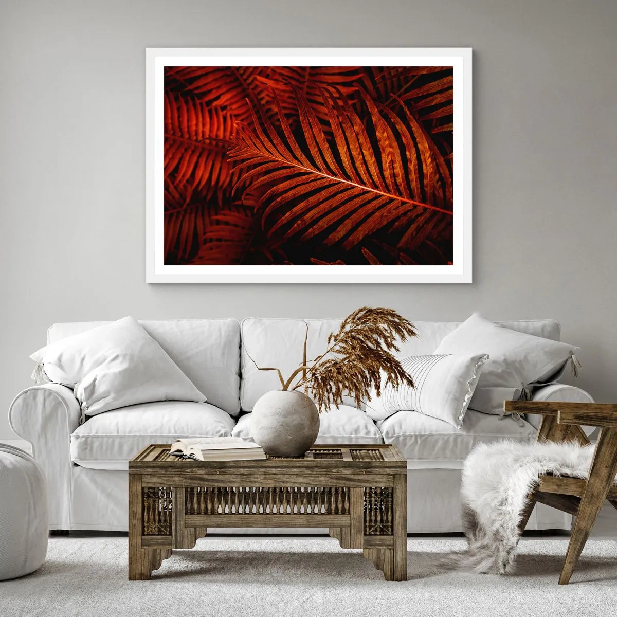 Poster in einem weißen Rahmen - Die Hitze des Lebens - 30x30 cm