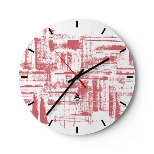 Wanduhr - Glasuhr - Die rote Stadt - 40x40 cm