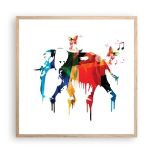 Poster in einem Rahmen aus heller Eiche - Jeder kann tanzen - 60x60 cm