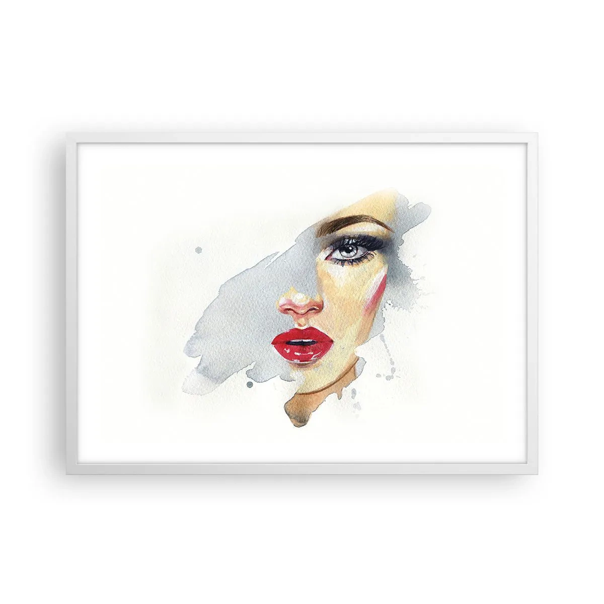 Poster in einem weißen Rahmen - Abspiegeln in einem Wassertropfen - 70x50 cm