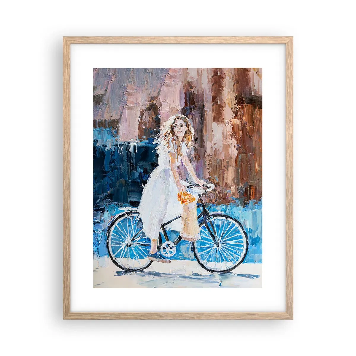 Poster in einem Rahmen aus heller Eiche - Freude am Morgen - 40x50 cm