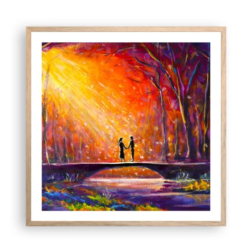 Poster in einem Rahmen aus heller Eiche - Der Himmel liebt sie auch - 60x60 cm