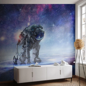 Selbstklebende Fototapete Deluxe Sticker - Der Sternenhimmel über mir - Kosmonaut, Kosmos, Astronaut - 100x70 cm