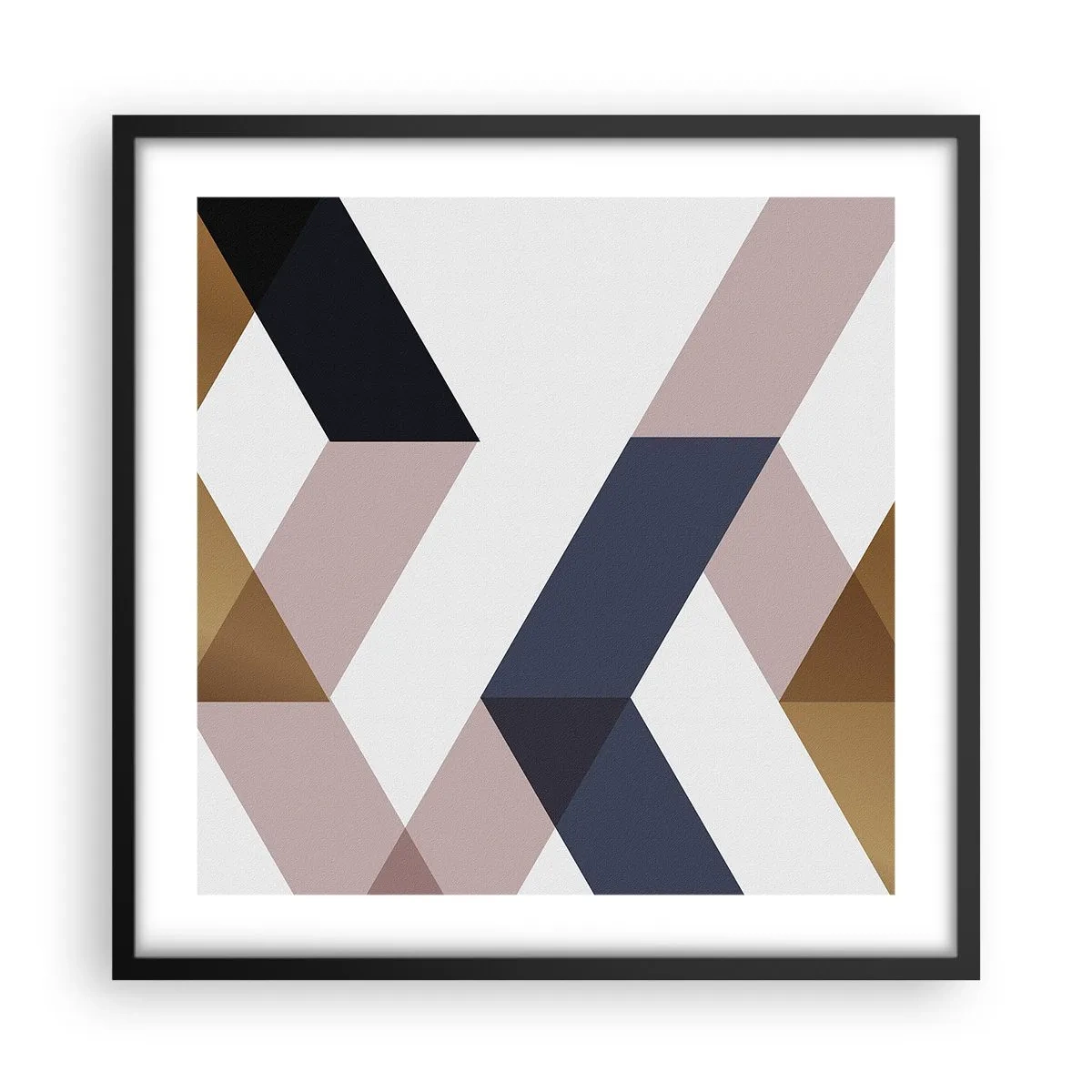 Poster in einem schwarzem Rahmen - Ebenen und Winkel - 50x50 cm