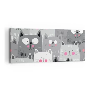 Bild auf Leinwand - Leinwandbild - Katzenwelt - 100x40 cm