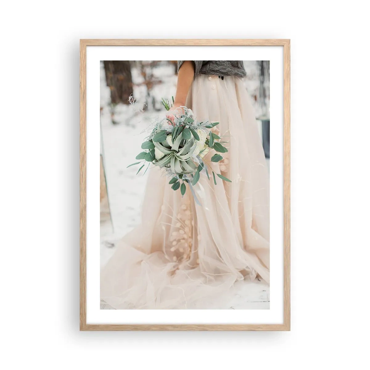 Poster in einem Rahmen aus heller Eiche - Und sie lebten glücklich bis ans Ende - 50x70 cm