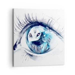 Bild auf Leinwand - Leinwandbild - Auge in Auge mit Wildheit - 60x60 cm