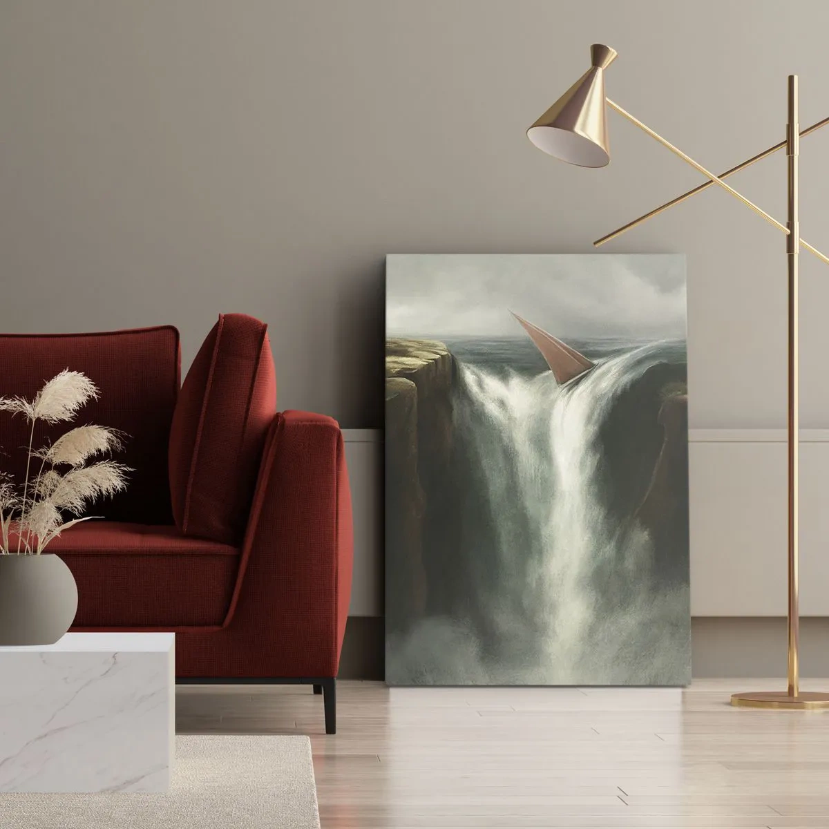 Bild auf Leinwand - Leinwandbild - Warnung des Lebens - 55x100 cm