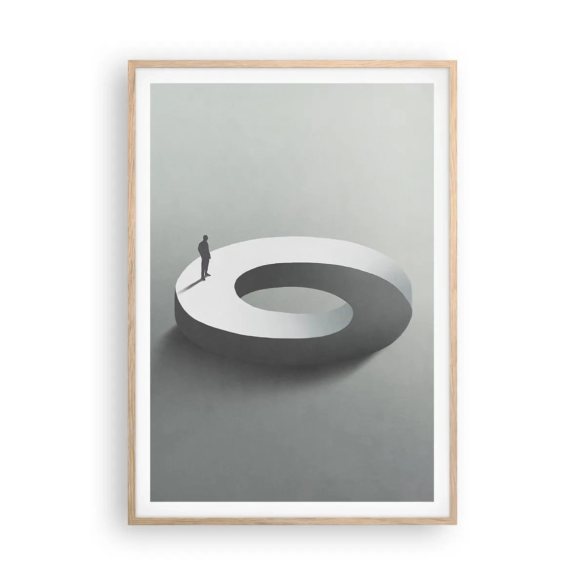 Poster in einem Rahmen aus heller Eiche - Und wie soll man davon klug werden - 70x100 cm