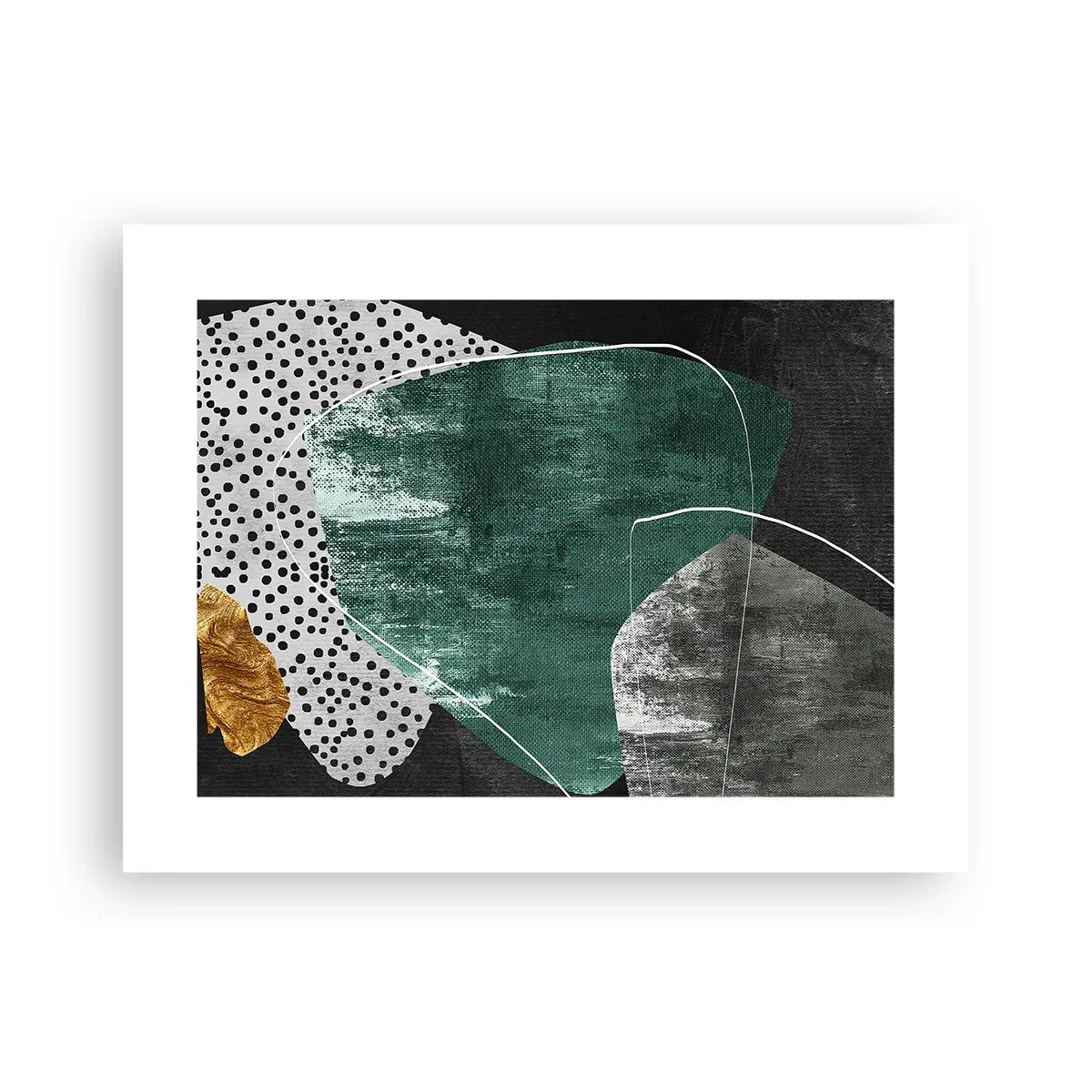 Poster - Bunte Abstraktion mit Blattgold - 40x30 cm