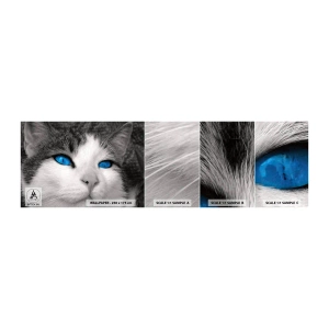 Fototapeten Muster Selbstklebend Deluxe Sticker - Ungewöhnlich blauäugig - Tiere, Katze, Blaue Augen - 100x30 cm