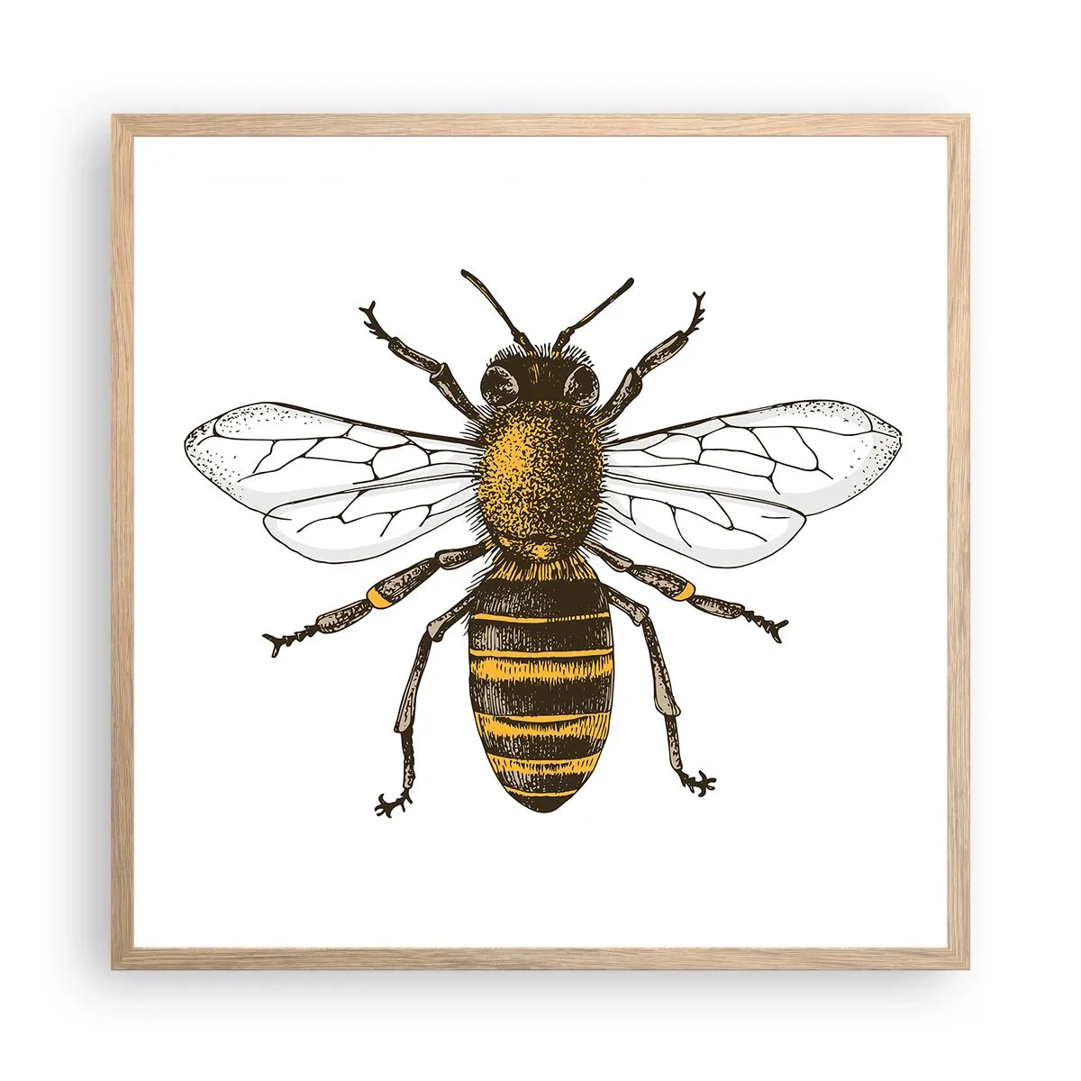 Poster in einem Rahmen aus heller Eiche - Schön und gut - 60x60 cm