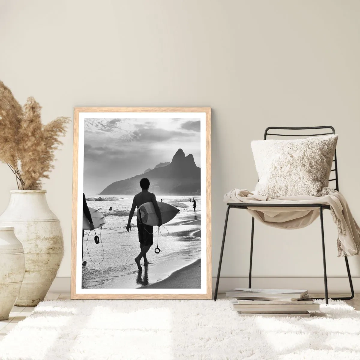 Poster in einem Rahmen aus heller Eiche - Single-Wave-Samba - 30x40 cm