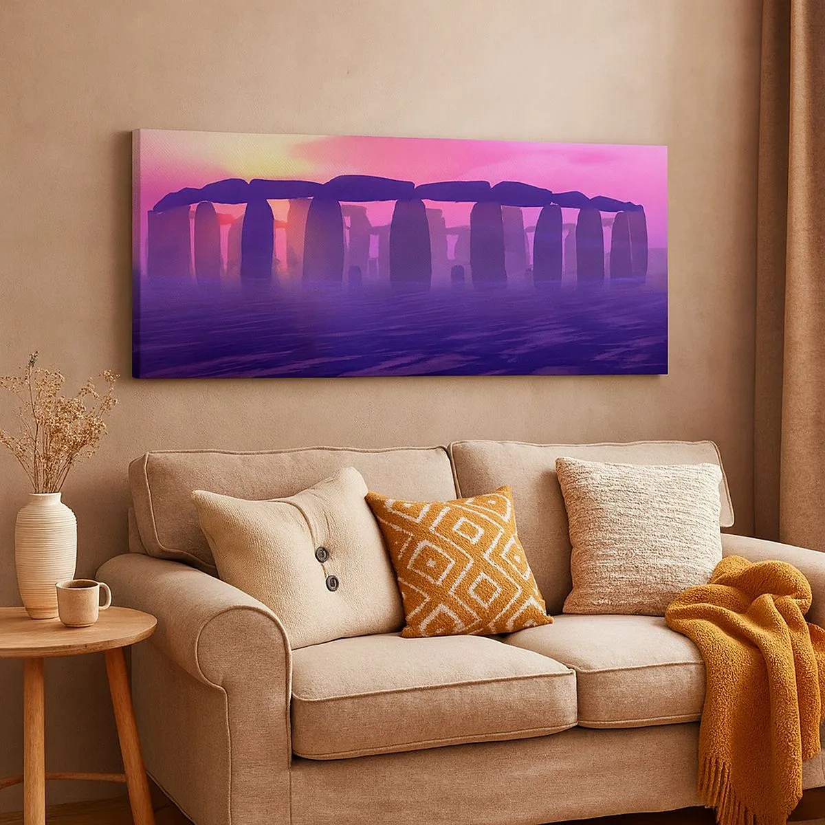 Bild auf Leinwand - Leinwandbild - Geheimnis im Morgengrauen im Nebel - 100x40 cm