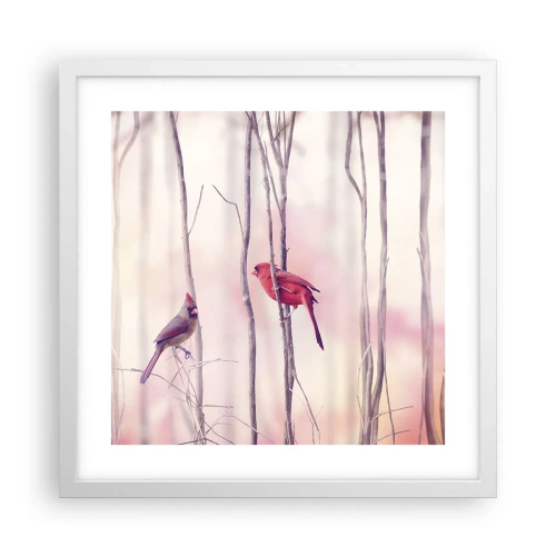 Poster in einem weißen Rahmen - Geschichte vom rosa Wald - 40x40 cm