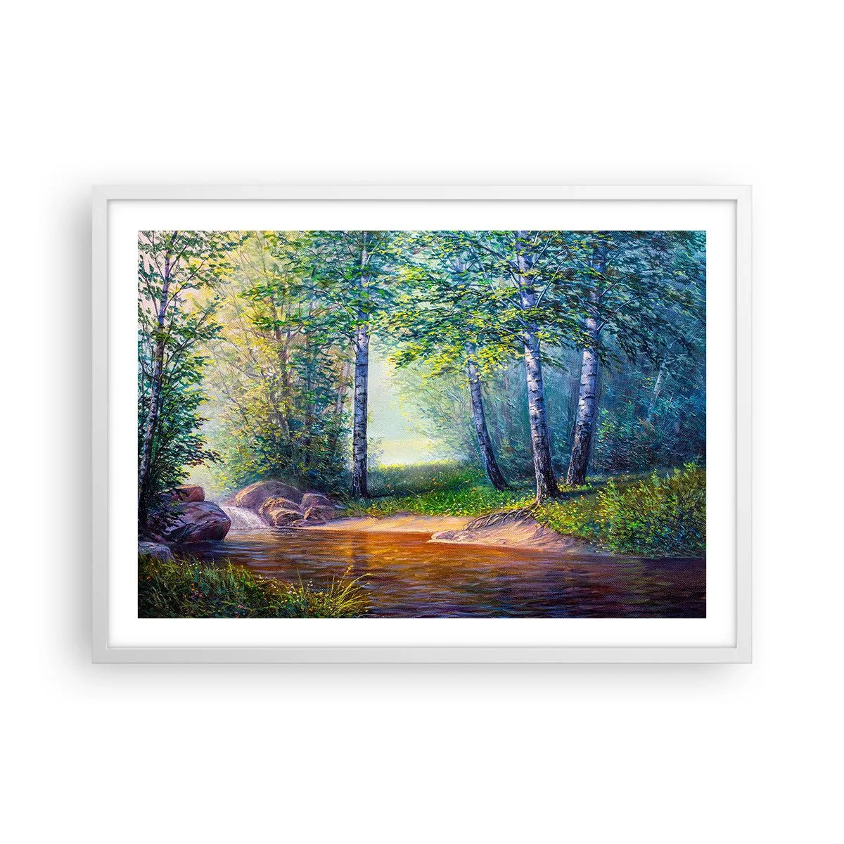 Poster in einem weißen Rahmen - Idyllische Landschaft - 70x50 cm