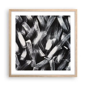 Poster in einem Rahmen aus heller Eiche - Abstraktion im industriellen Geist - 50x50 cm