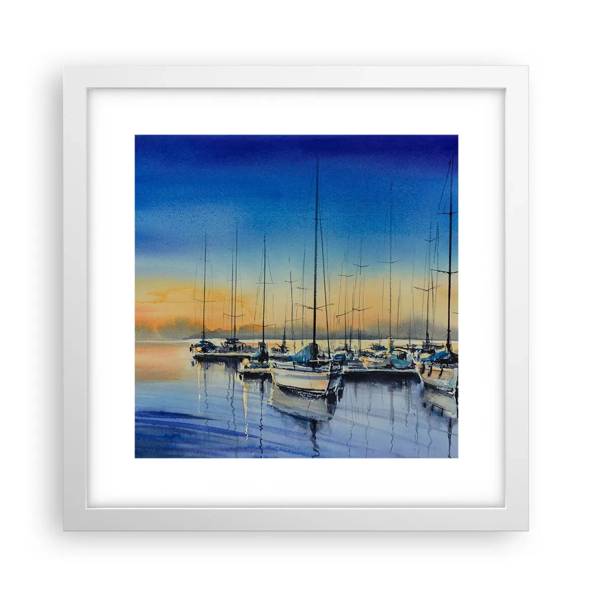 Poster in einem weißen Rahmen - Ende eines guten Tages - 30x30 cm