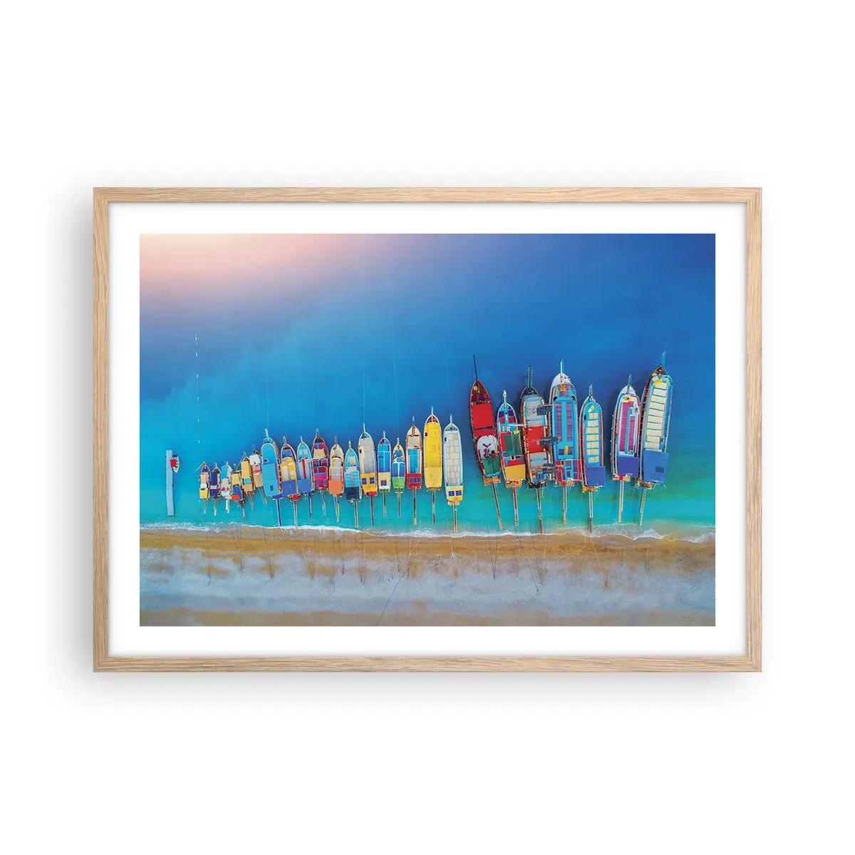 Poster in einem Rahmen aus heller Eiche - Aus der Vogelperspektive - 70x50 cm