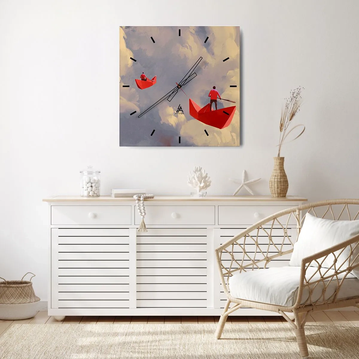 Wanduhr - Glasuhr - Expedition der Träumer - 30x30 cm