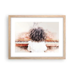 Poster in einem Rahmen aus heller Eiche - In der neuen Welt - 40x30 cm