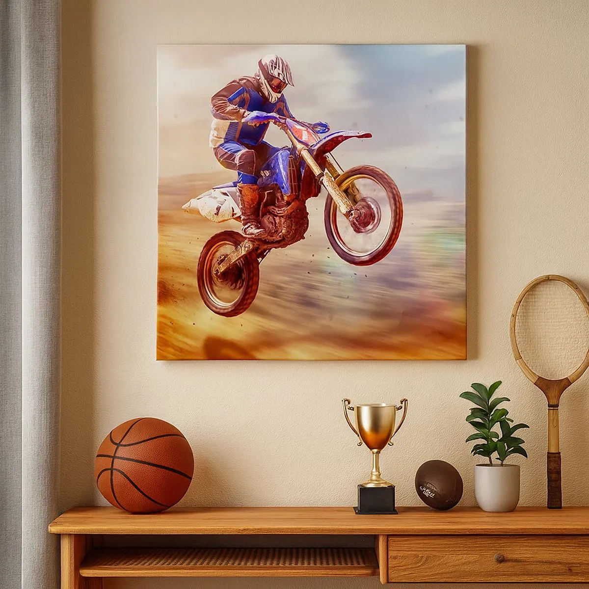 Bild auf Leinwand - Leinwandbild - Motorradschwindel - 30x30 cm
