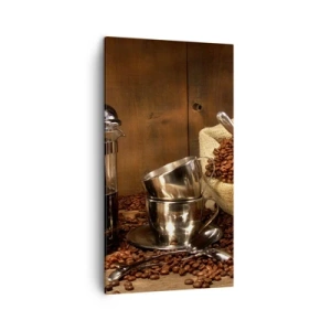 Bild auf Leinwand - Leinwandbild - Der Charme des Kaffees - Aroma und Geschmack - 45x80 cm