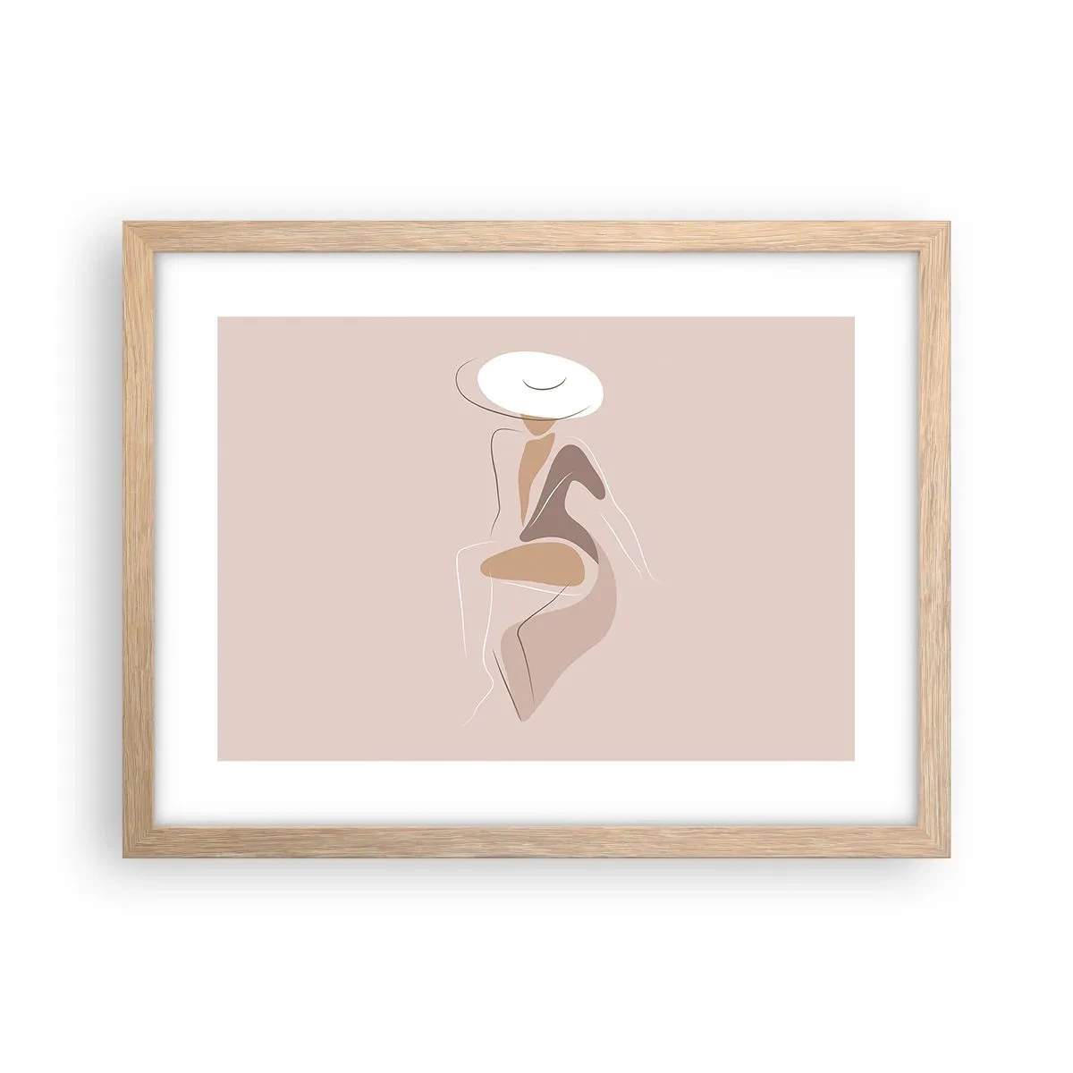 Poster in einem Rahmen aus heller Eiche - Eine Dame sein - 40x30 cm