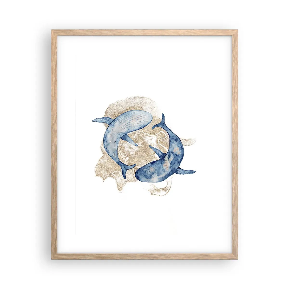 Poster in einem Rahmen aus heller Eiche - Freundschaft oder Liebe? - 40x50 cm