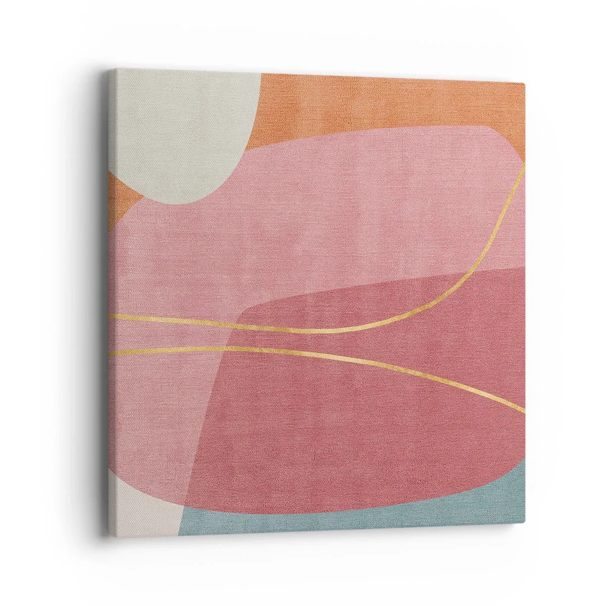 Bild auf Leinwand - Leinwandbild - Pastellkomposition mit Goldfaden - 40x40 cm