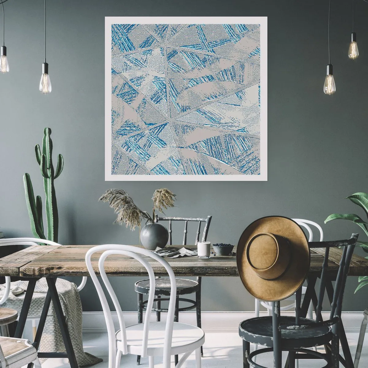 Poster - In einem blaugrauen Labyrinth - 60x60 cm