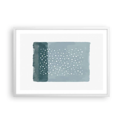 Poster in einem weißen Rahmen - Auf Blau gewachsen - 70x50 cm