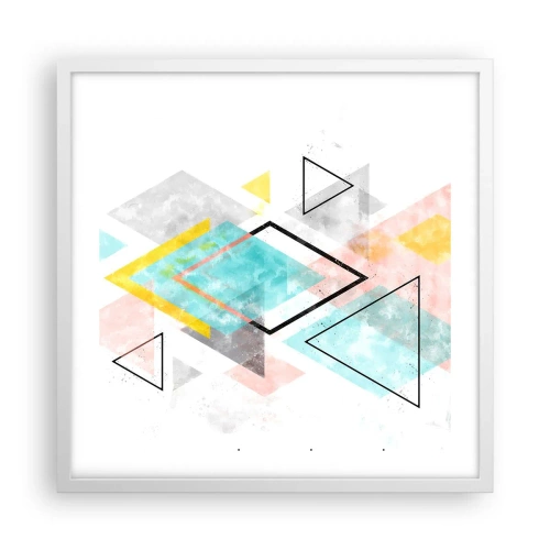 Poster in einem weißen Rahmen - Geometrisches Spiel - 50x50 cm