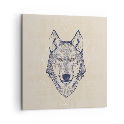 Bild auf Leinwand - Leinwandbild - Ein Alpha mit durchdringendem Blick - 50x50 cm