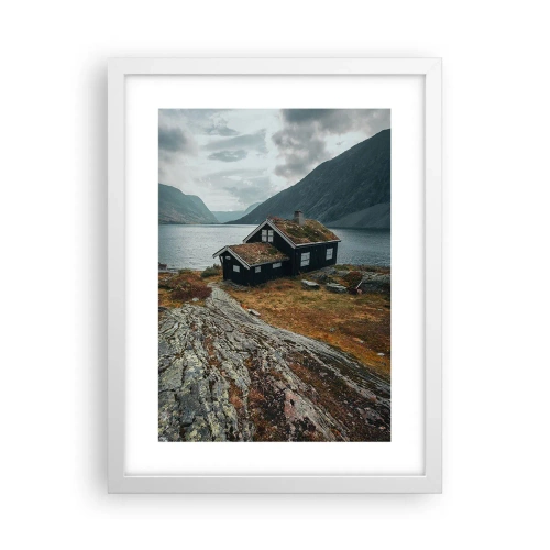 Poster in einem weißen Rahmen - Sommerresort am Fjord - 30x40 cm