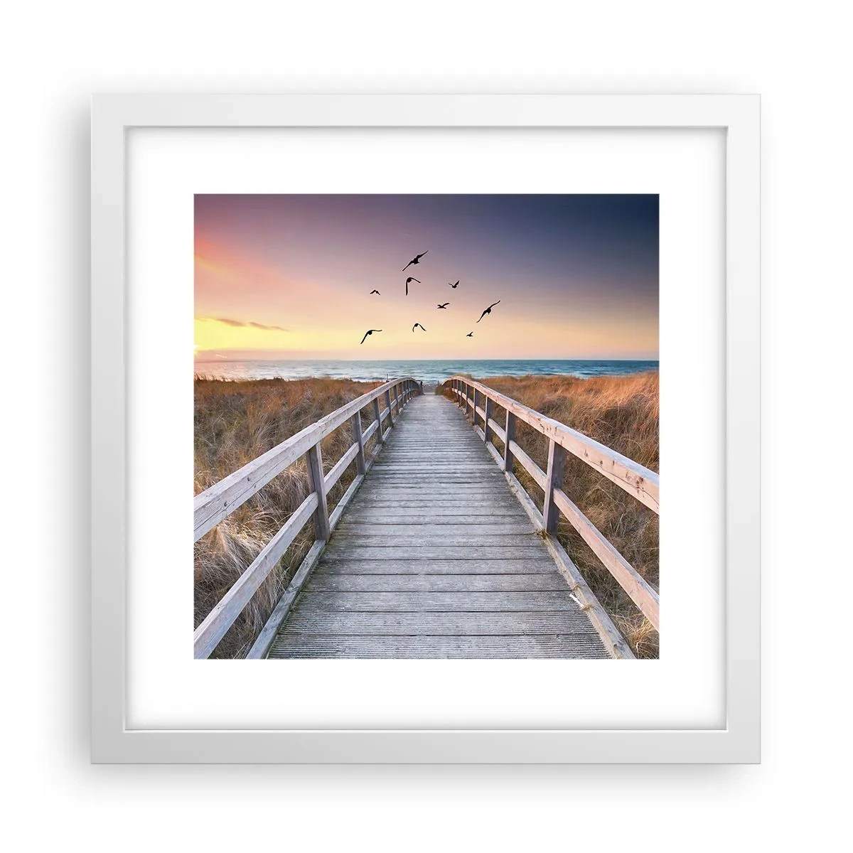 Poster in einem weißen Rahmen - Der Raum für Auffliegen - 30x30 cm