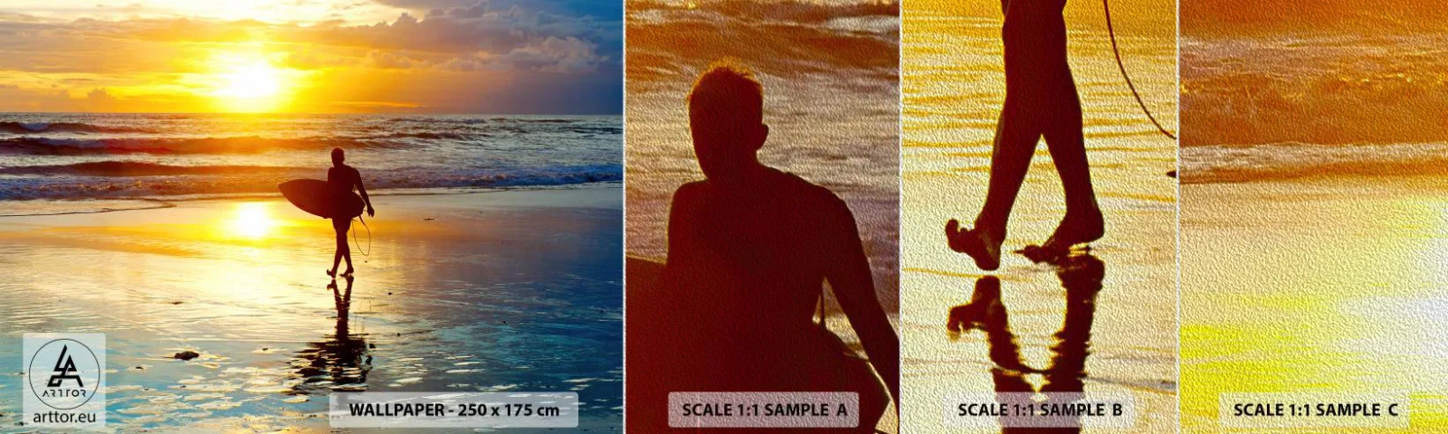 Fototapeten Muster Premium Sand - Die Rückkehr des Kriegers - Sport, Surfen, Indonesien - 100x30 cm