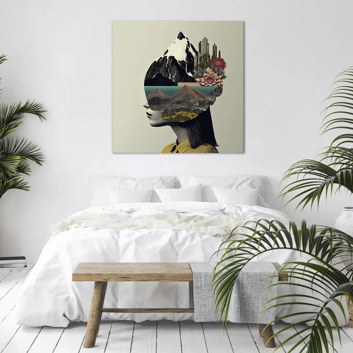 Bild auf Leinwand - Leinwandbild - Frau – bleibt immer ein Geheimnis - 50x50 cm