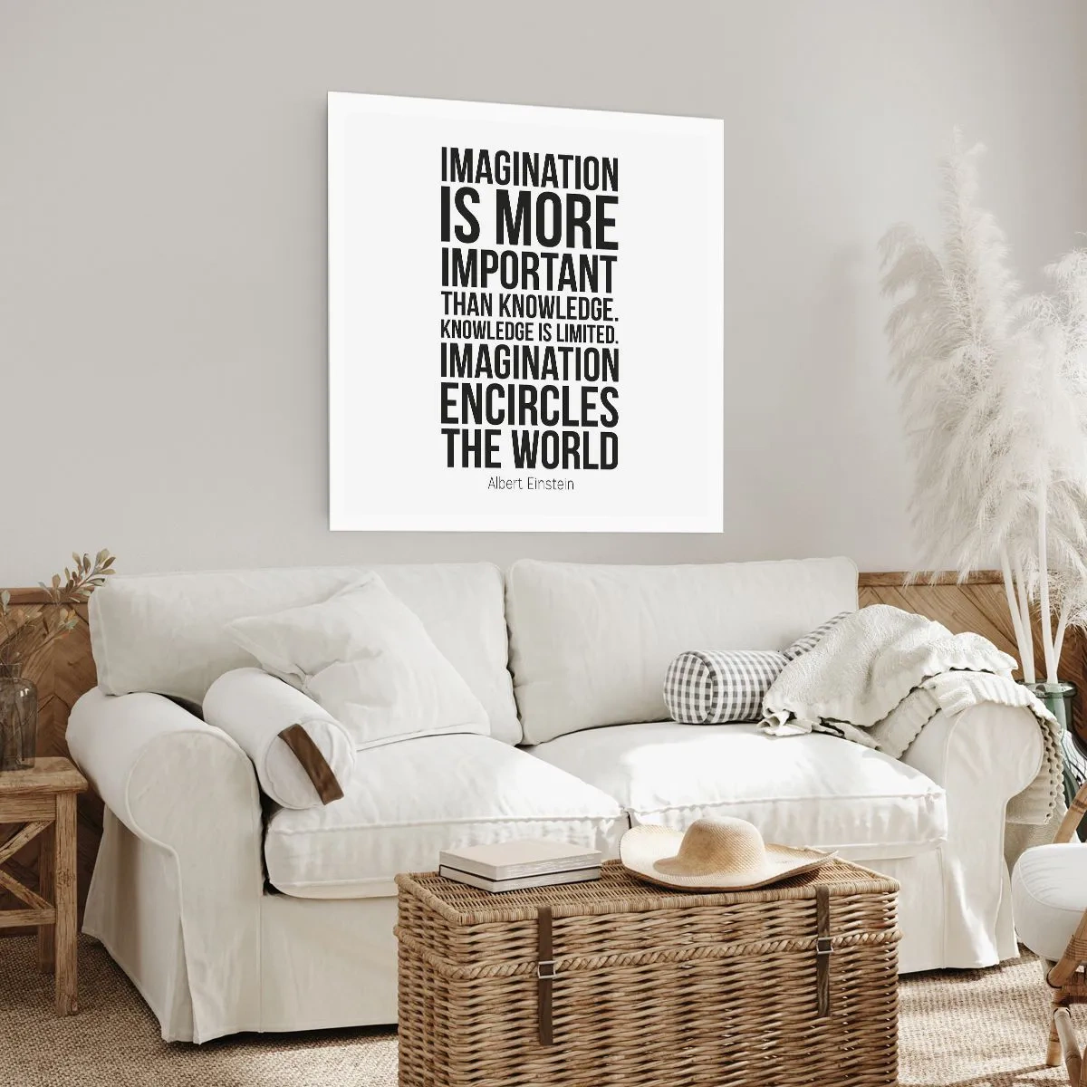 Poster - Einstein über die Kraft der Vorstellungskraft - 30x30 cm