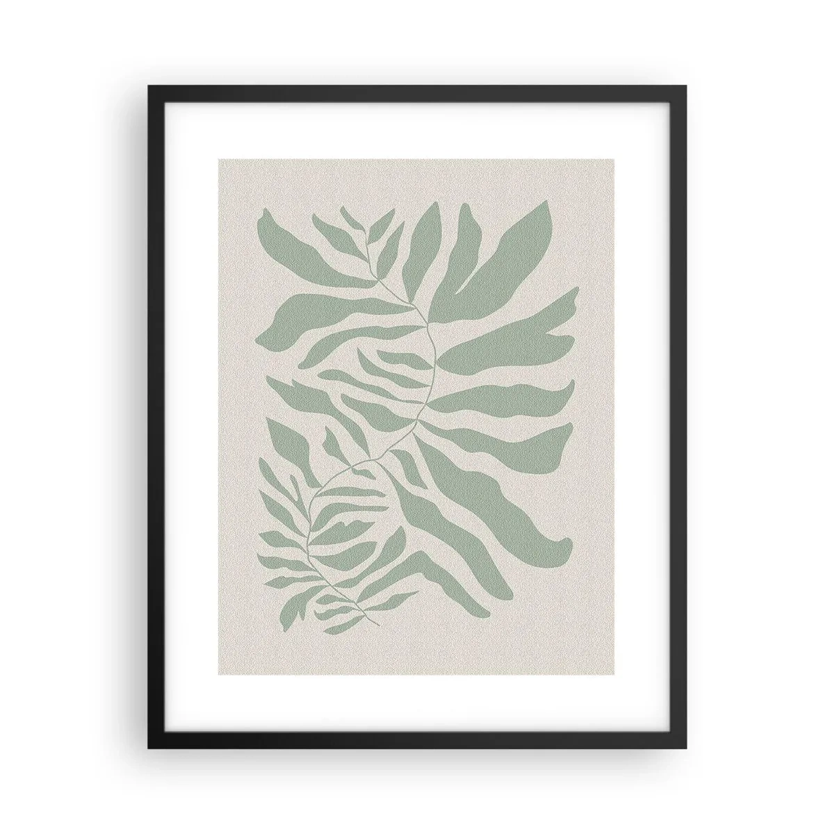 Poster in einem schwarzem Rahmen - Smaragdzweig - 40x50 cm