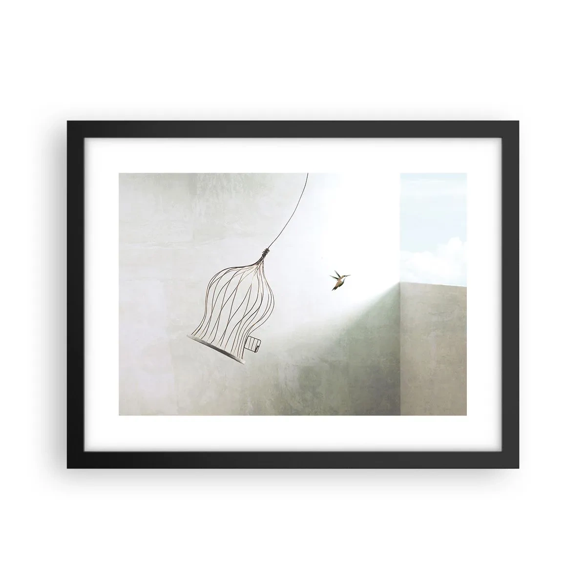 Poster in einem schwarzem Rahmen - In seinem Element - 40x30 cm