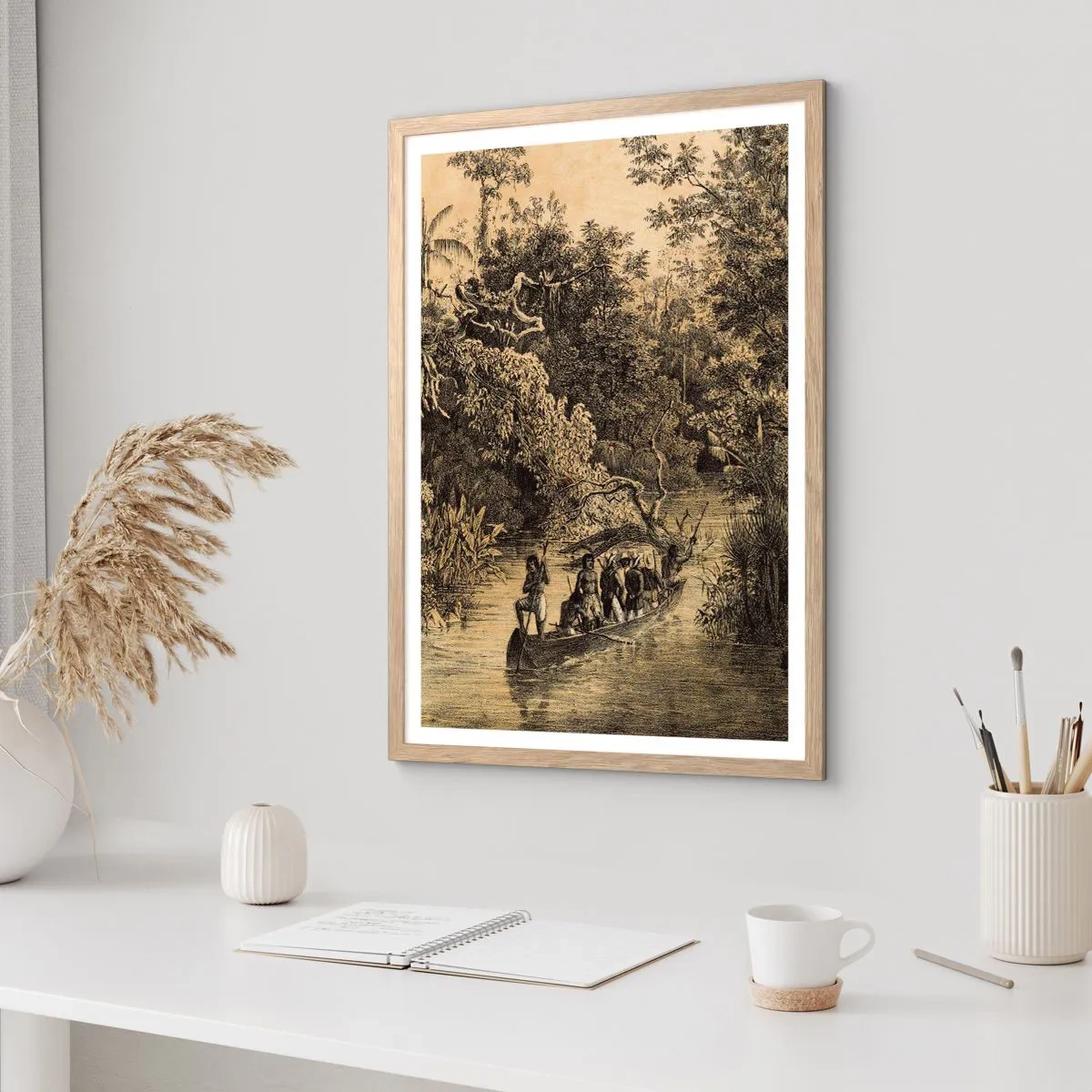 Poster in einem Rahmen aus heller Eiche - Expedition zur Quelle - 50x70 cm